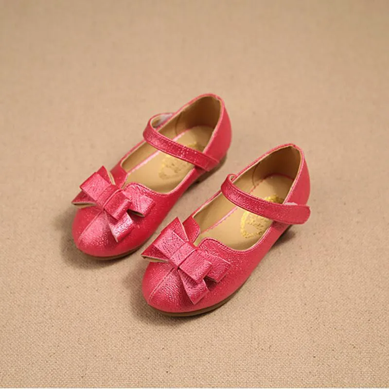 Girls BowTie Leather Slip On's