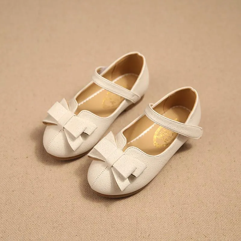 Girls BowTie Leather Slip On's