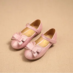 Girls BowTie Leather Slip On's