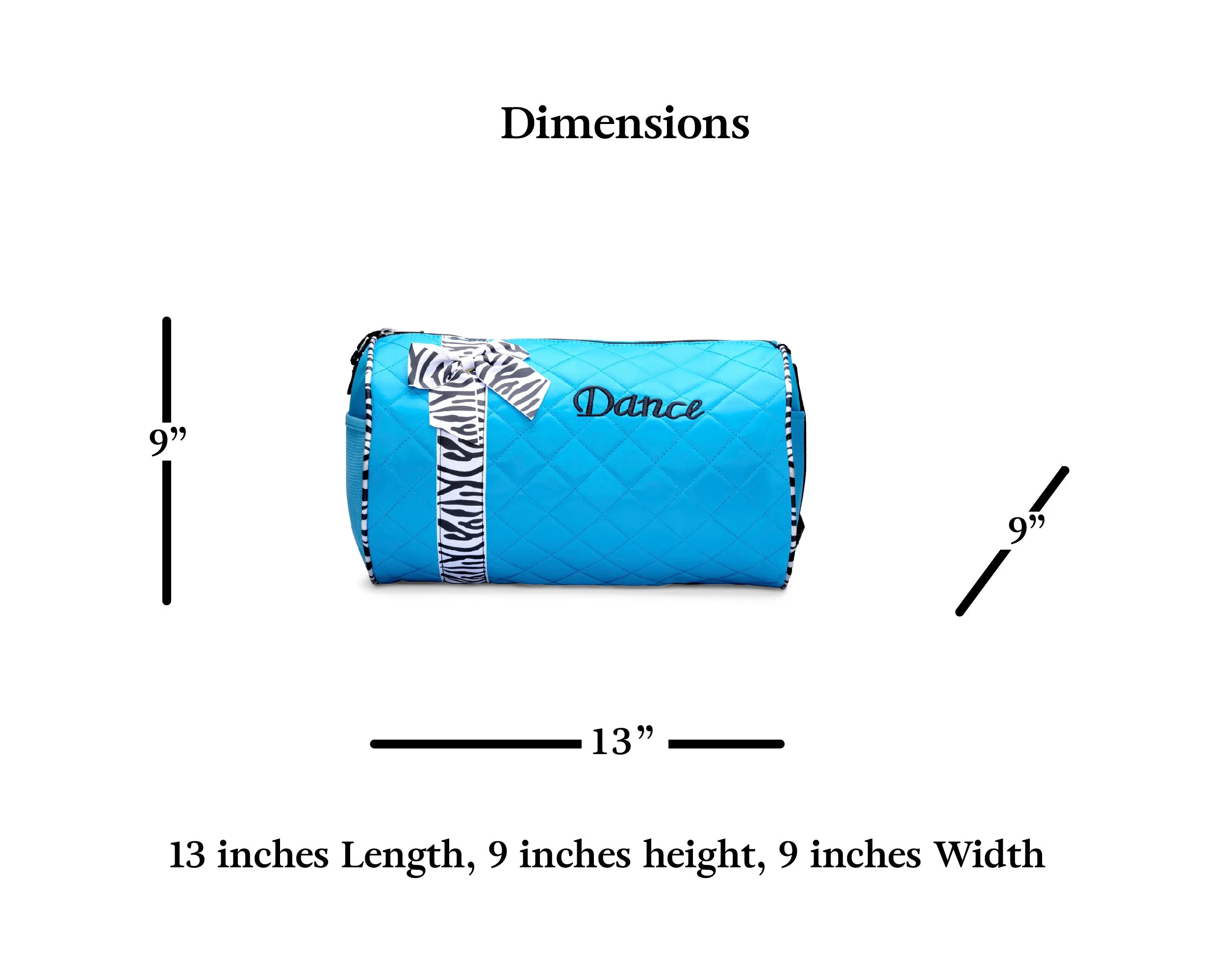 Girls Dance Duffle Bag Quilted with Bow