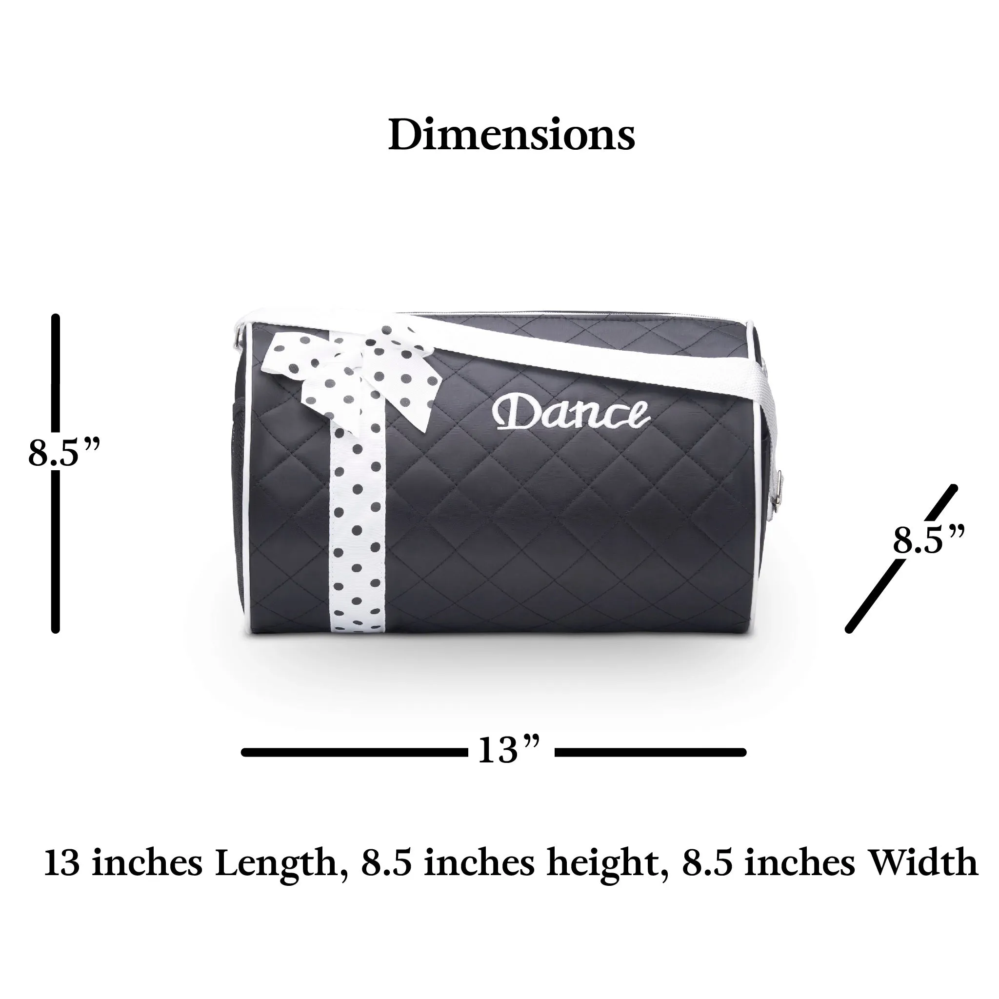 Girls Dance Duffle Bag Quilted with Bow