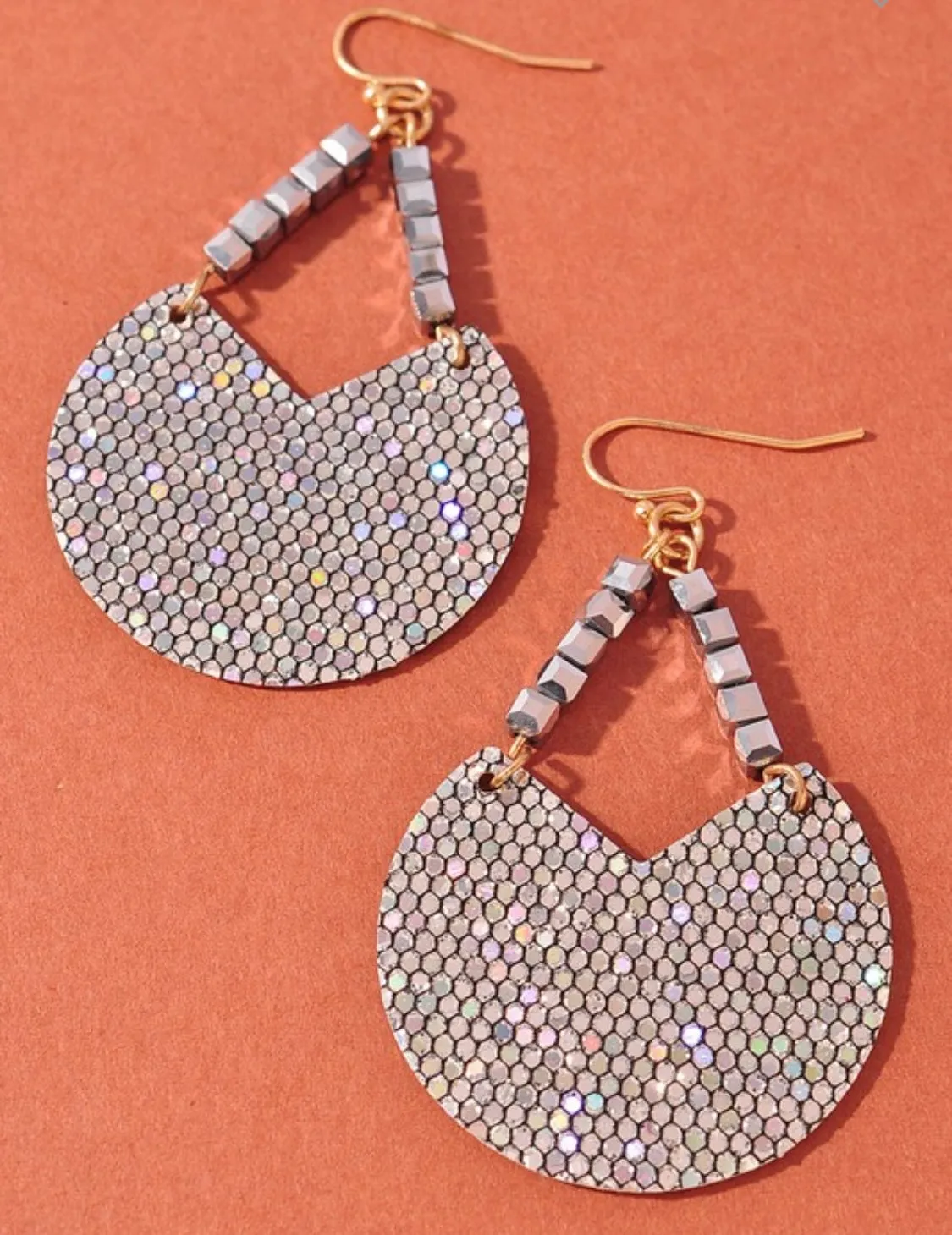 Glitter Beaded Earrings- 2 Colors