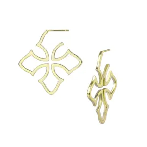 Grace Cross Hoop Earrings - Gold