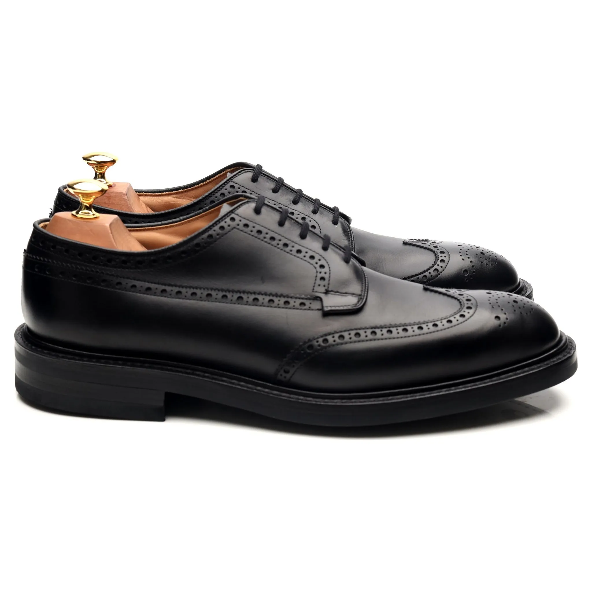 'Grafton' Black Leather Derby Brogues UK 9.5 G
