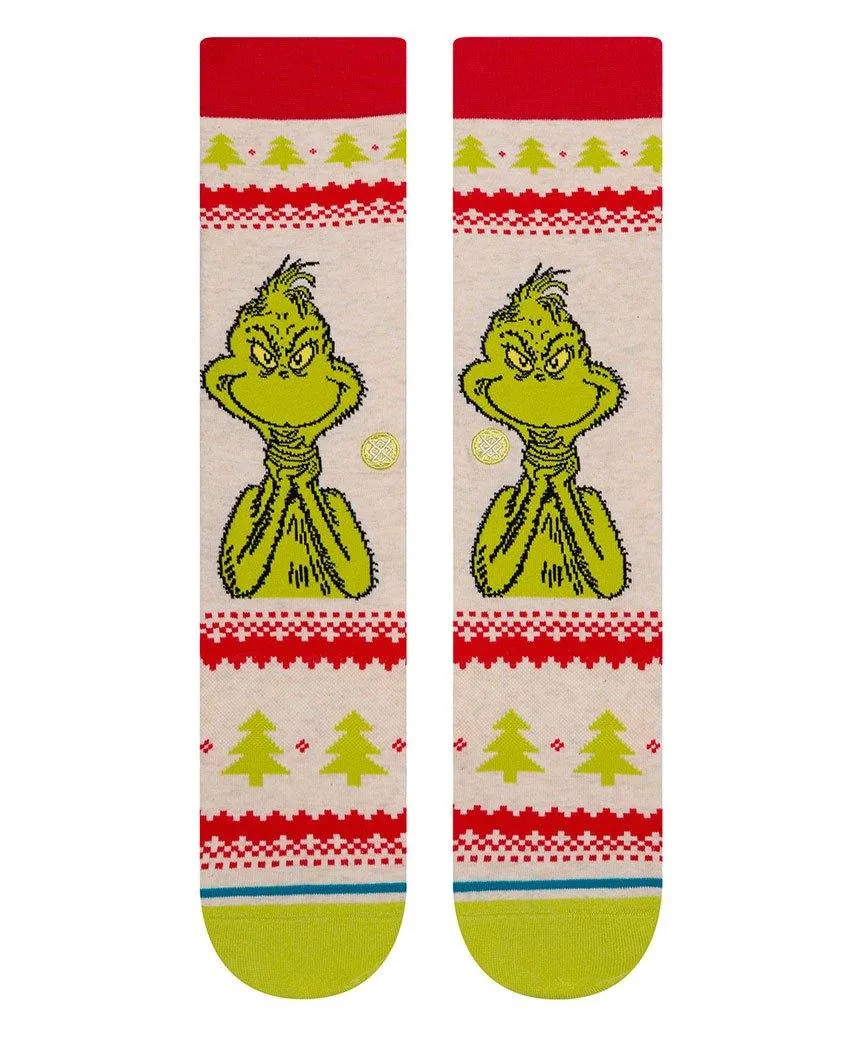 Grinch Sweater Crew Socks Canvas