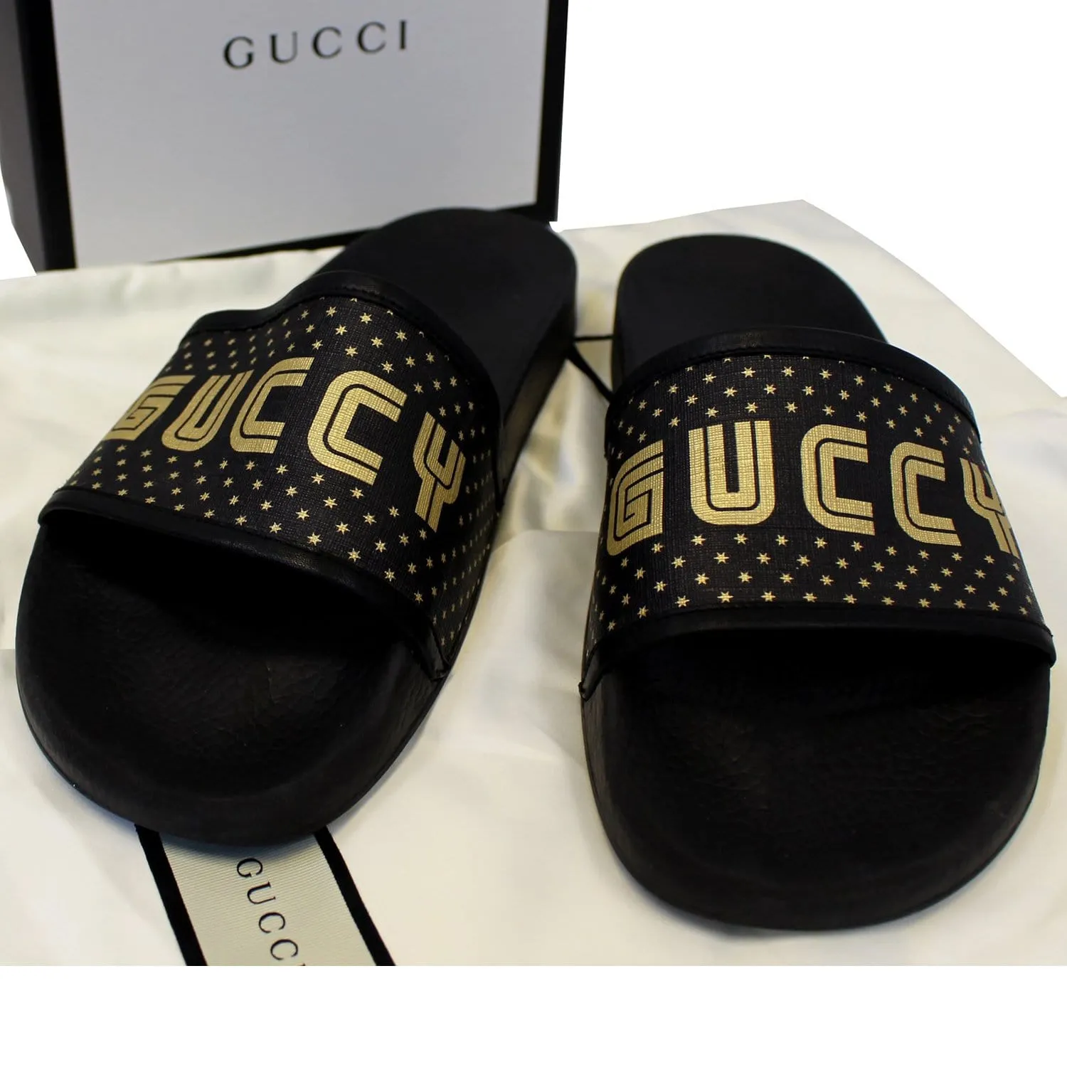 GUCCI Black Supreme Canvas Slide Sandal Size 11 519982 - Last Call