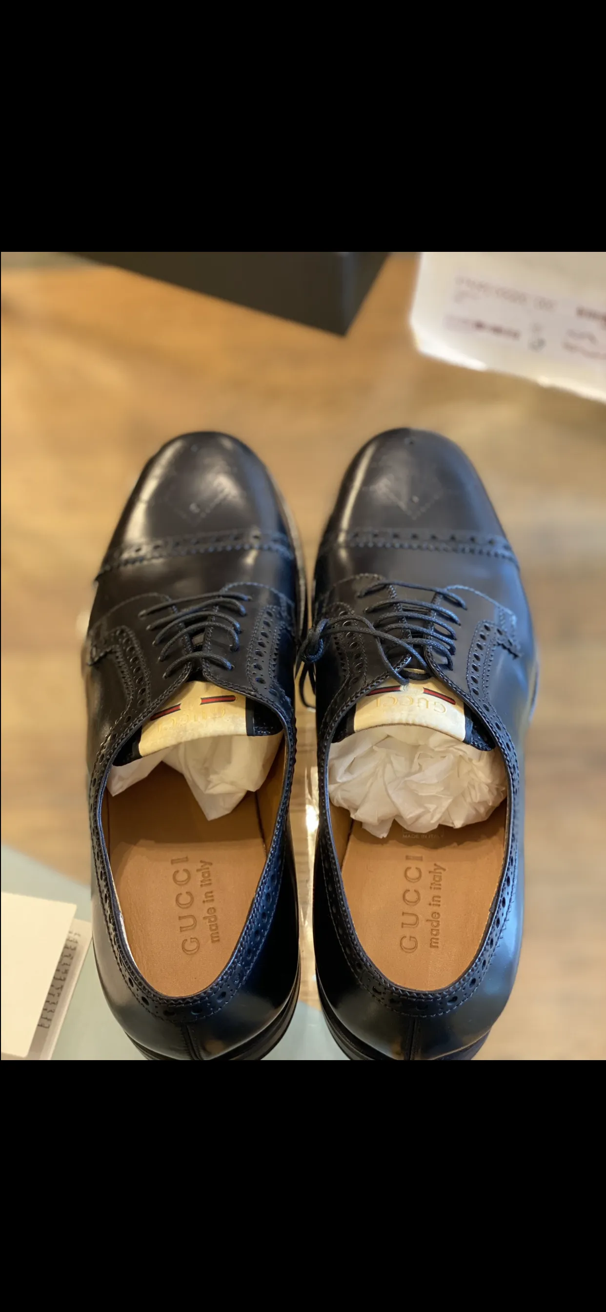 Gucci Perforated Leather Brogues Men's Shoes