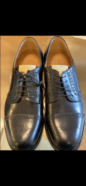 Gucci Perforated Leather Brogues Men's Shoes
