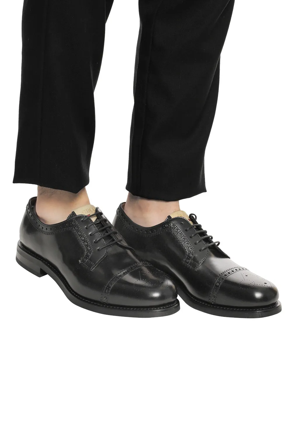 Gucci Perforated Leather Brogues Men's Shoes