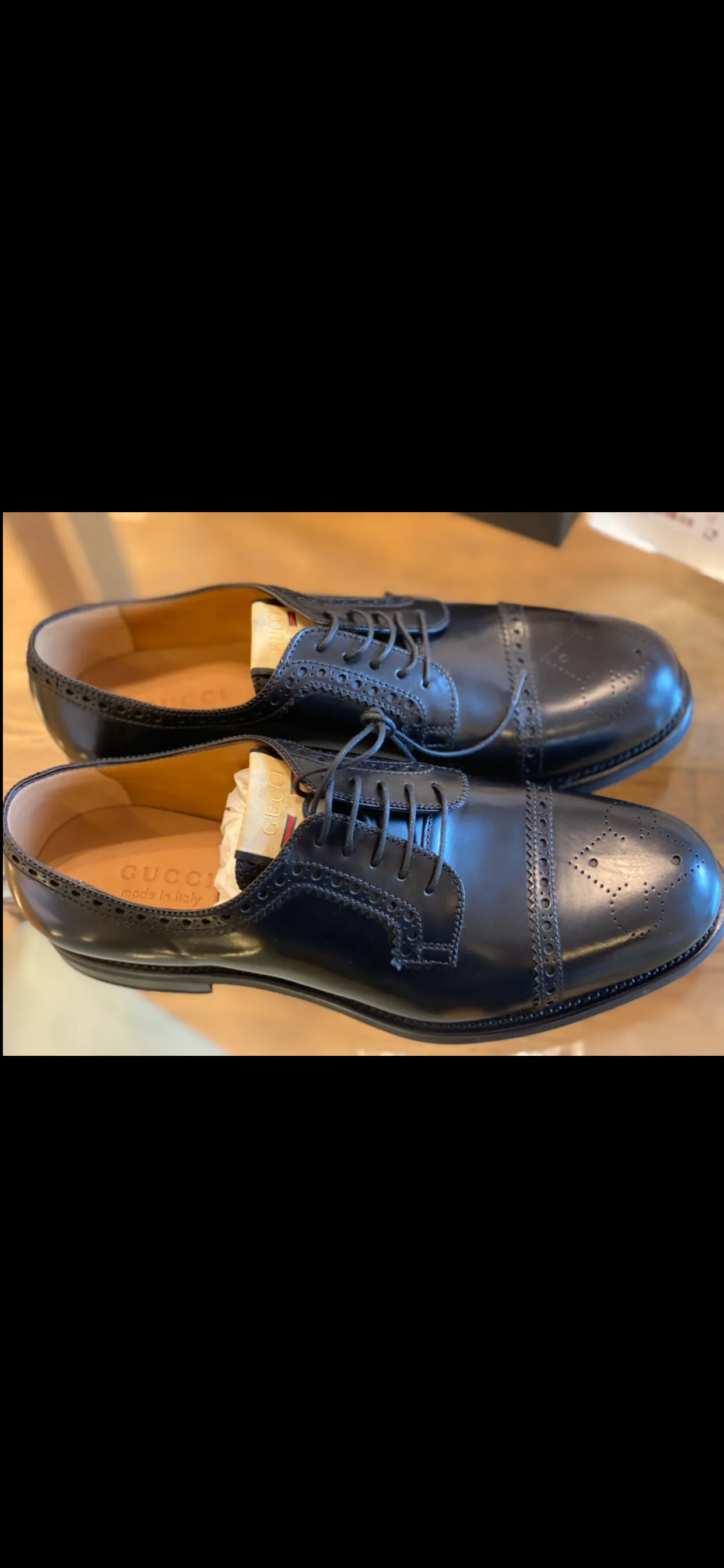 Gucci Perforated Leather Brogues Men's Shoes
