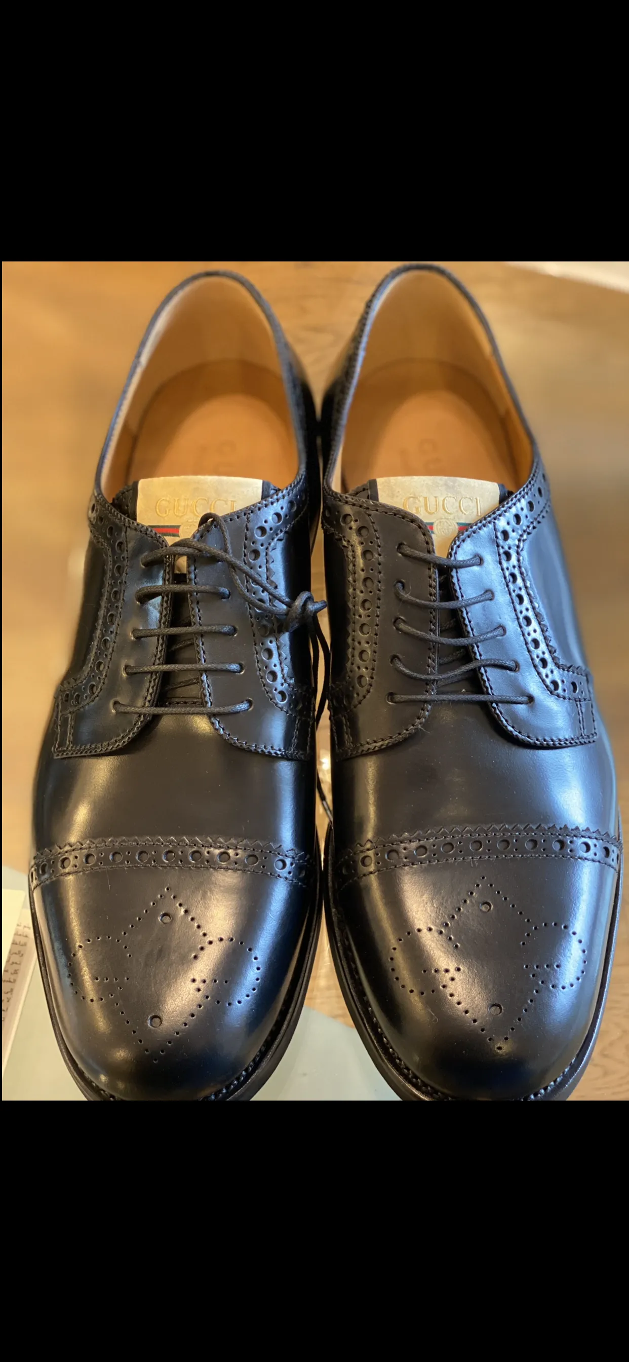 Gucci Perforated Leather Brogues Men's Shoes
