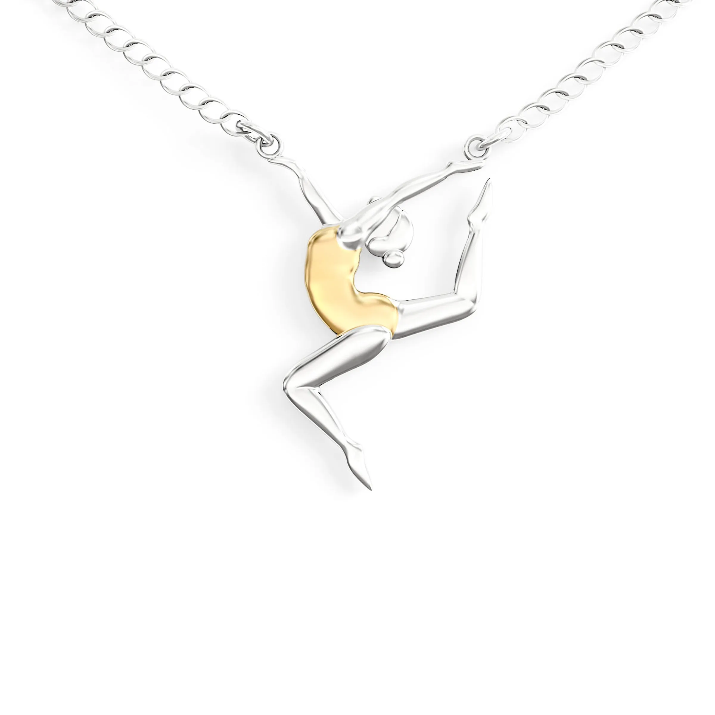 Gymnastic Gift Necklace – Cute Gymnast Pendant Charm for Girls & Teens on a Gymnastics Team – Inspirational Message Card