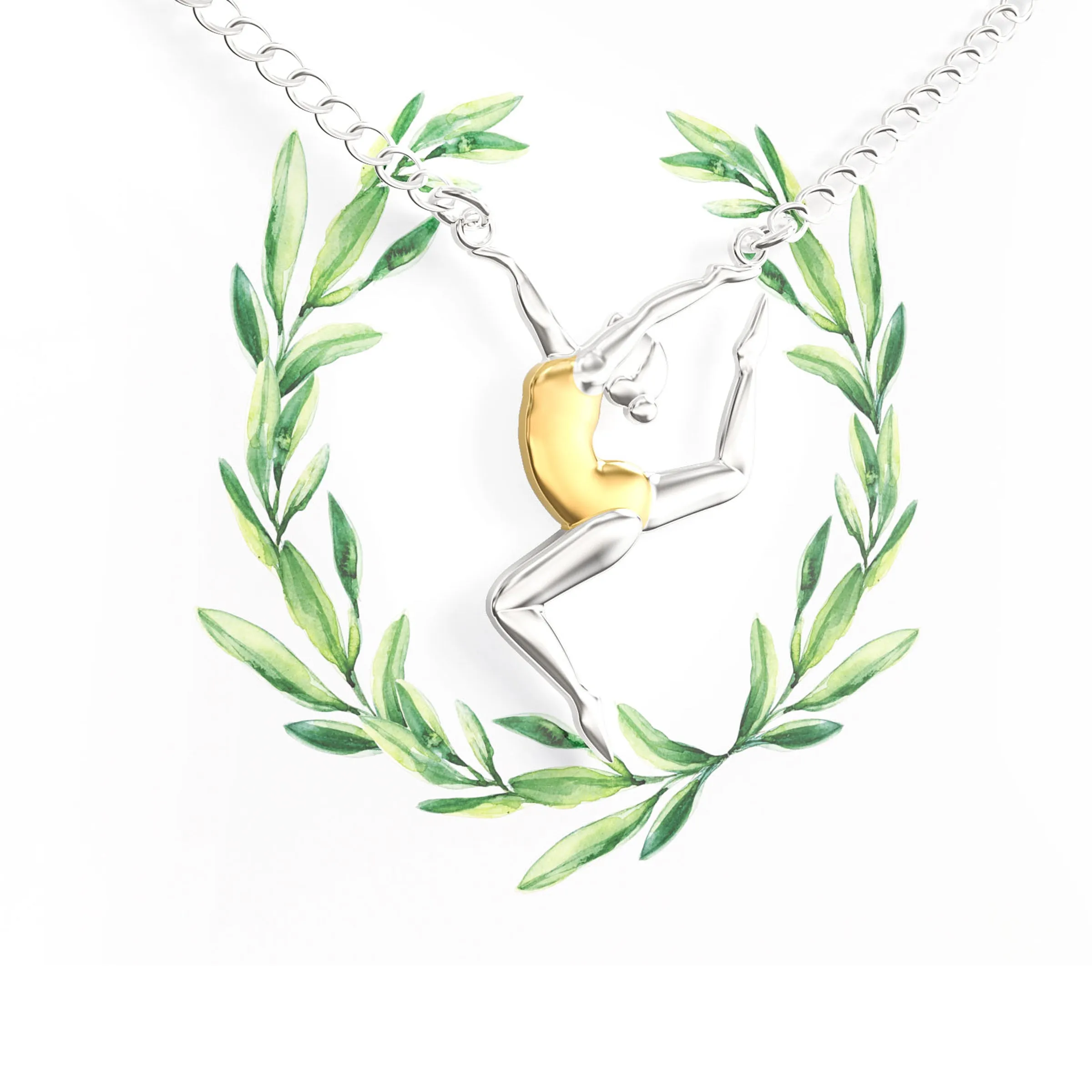 Gymnastic Gift Necklace – Cute Gymnast Pendant Charm for Girls & Teens on a Gymnastics Team – Inspirational Message Card