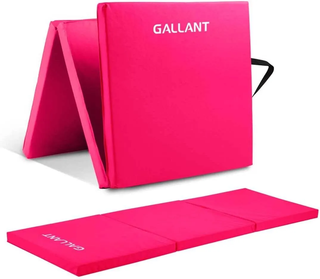 Gymnastics Mat Tri Foldable Exercise Workout Mat Pink - Mats For Workout