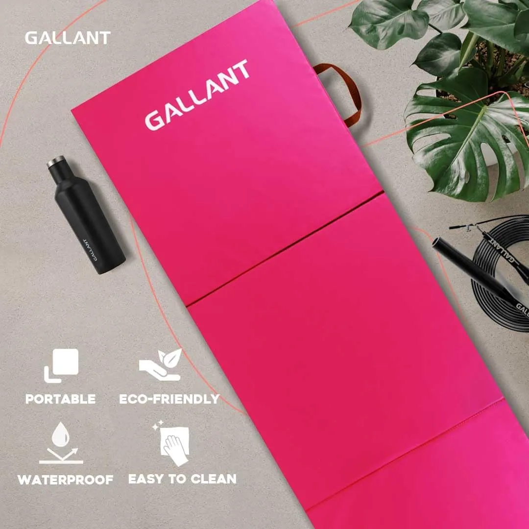 Gymnastics Mat Tri Foldable Exercise Workout Mat Pink - Mats For Workout