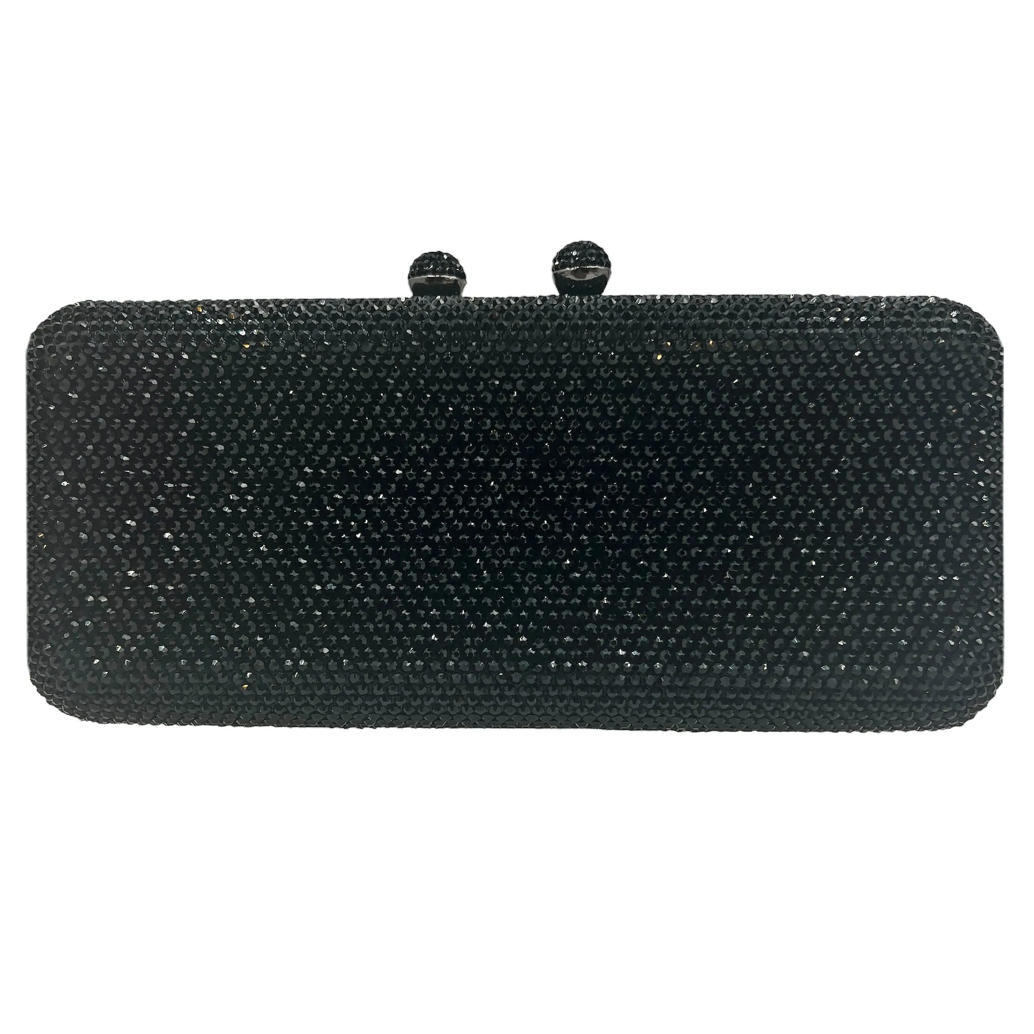 HANDBAG Rhinestone Convertible Clutch Evening Bag - Black New w/Out Tags