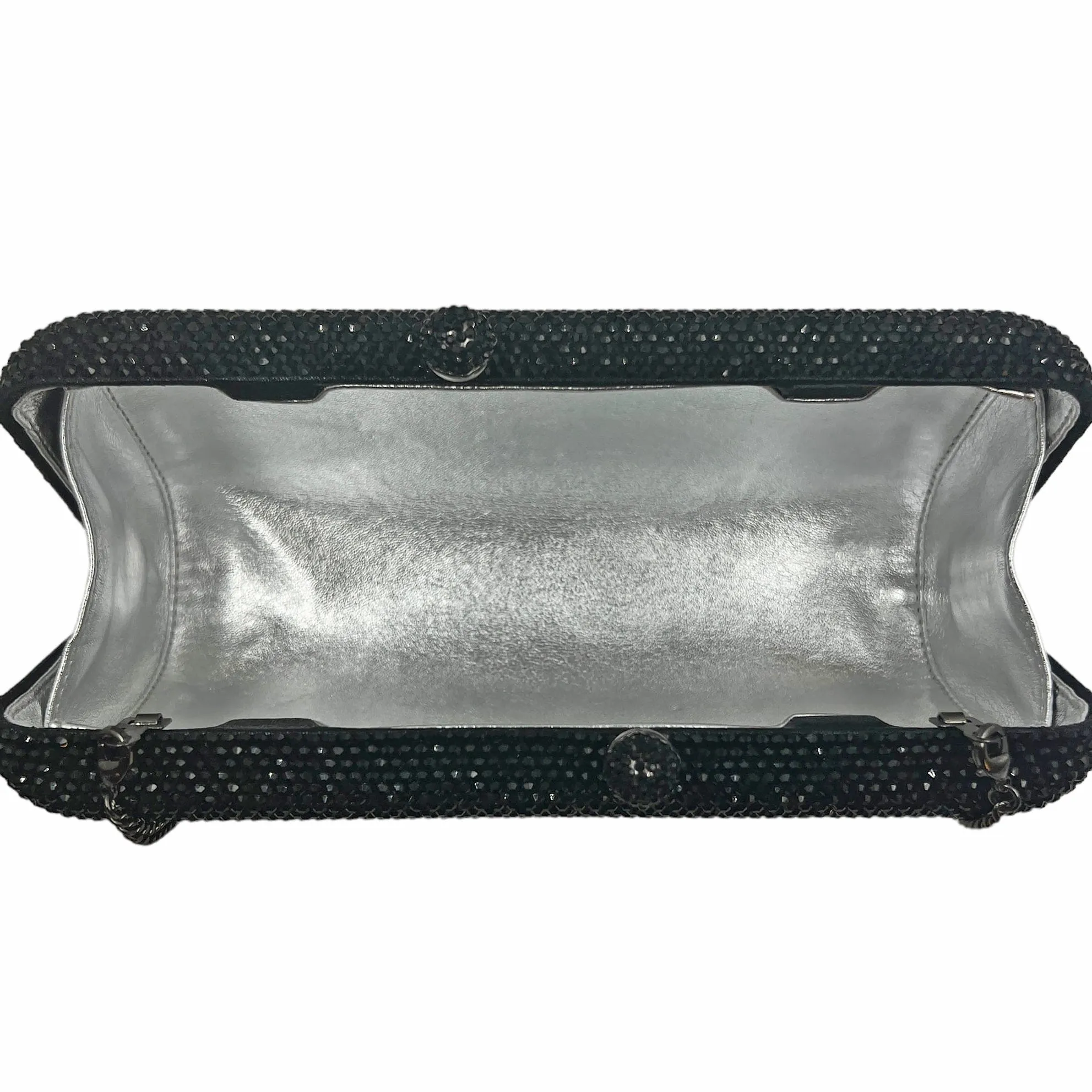 HANDBAG Rhinestone Convertible Clutch Evening Bag - Black New w/Out Tags