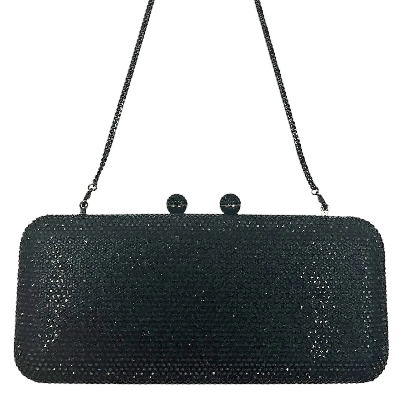 HANDBAG Rhinestone Convertible Clutch Evening Bag - Black New w/Out Tags