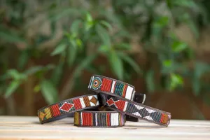 Handmade Maasai Beaded Leather Dog Collar