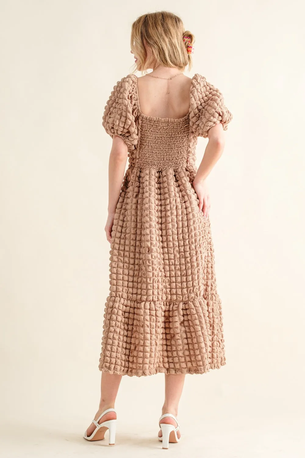Hazel Blues® |  And The Why Square Neck Puff Sleeve Dress