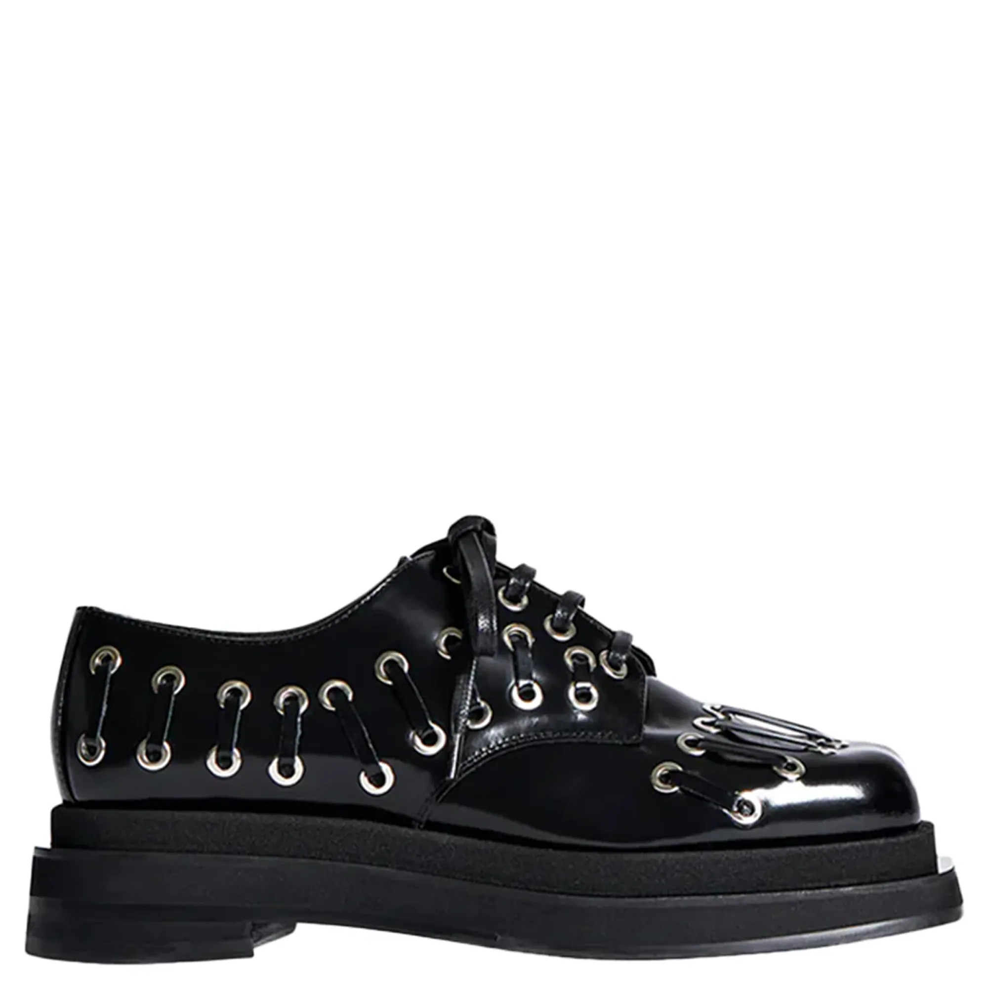 Heart Toe Platform Grommet Brogue