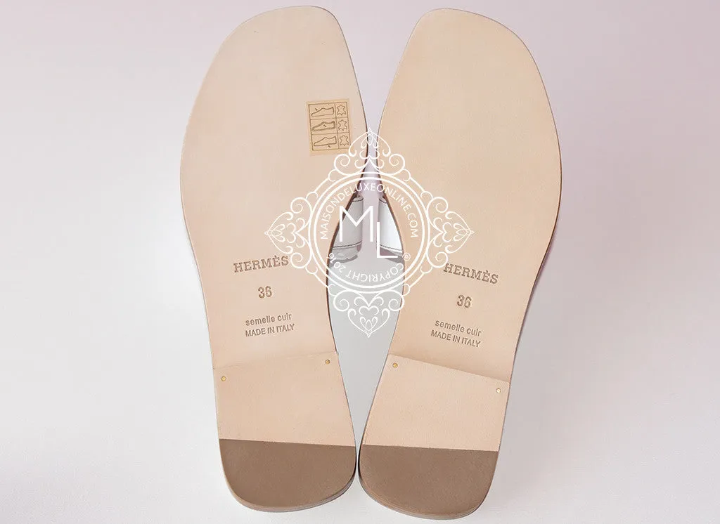Hermes Womens White Oran Sandal Slipper 36 Shoes