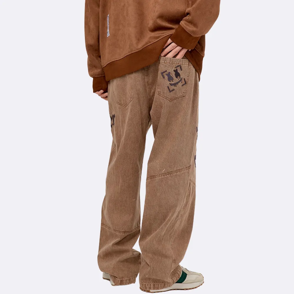 High Street Cross Embroidered Jeans