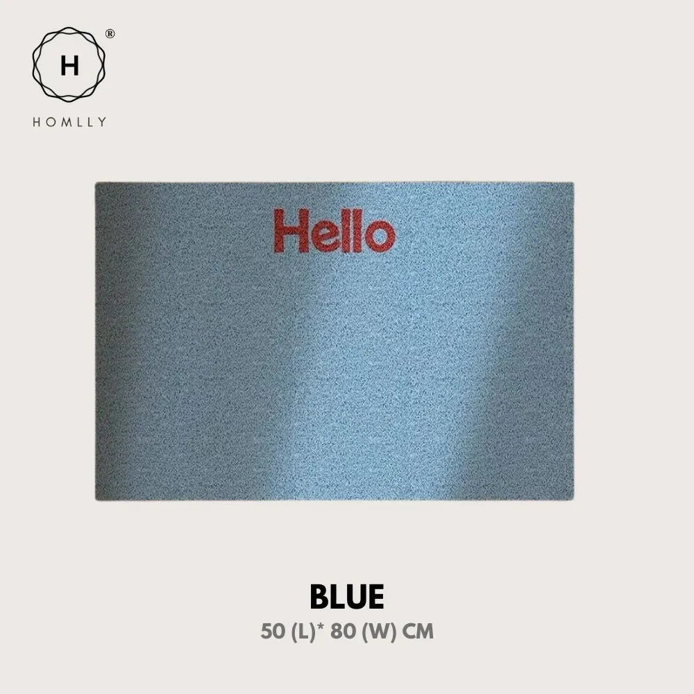 Homlly Hello Washable Non-Slip Coil Soft Entrance Door Mat