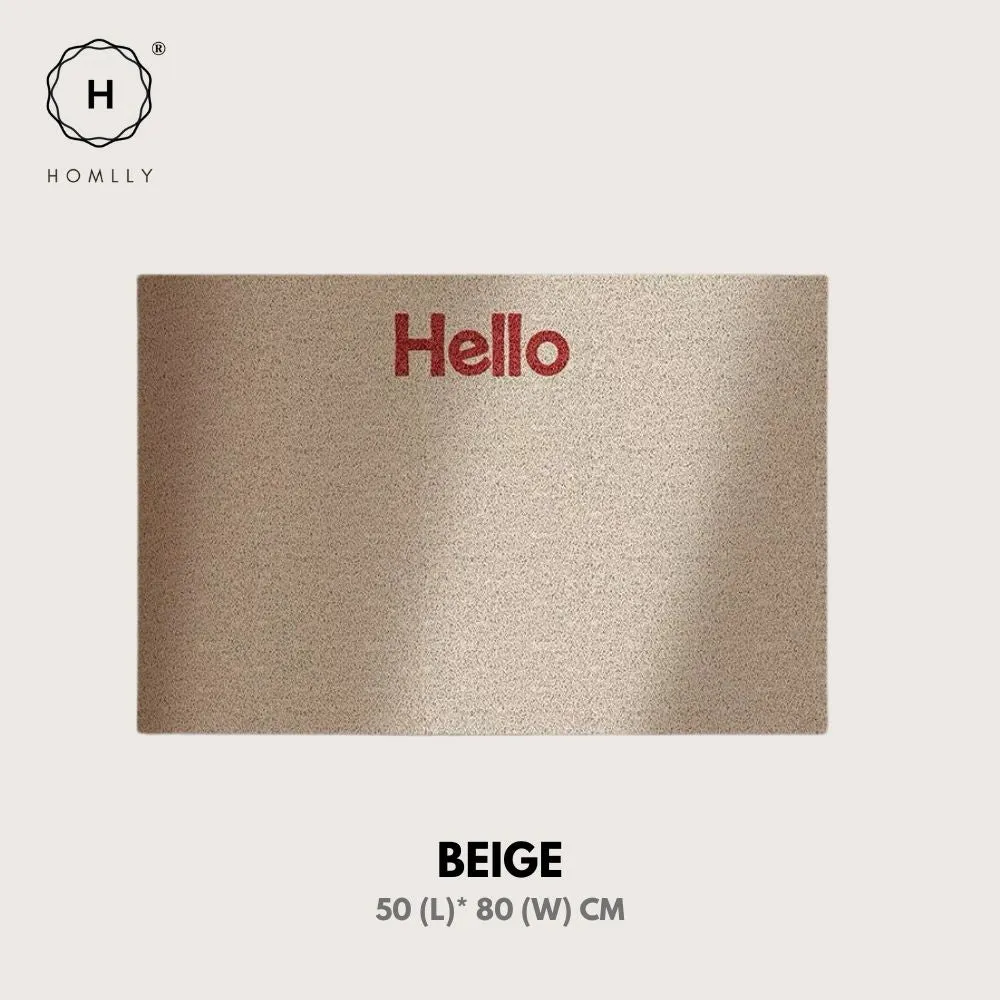 Homlly Hello Washable Non-Slip Coil Soft Entrance Door Mat