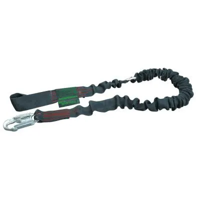 Honeywell Manyard ll Shock-Absorbing Lanyard, 4ft-6ft, Anchorage Connect, 310lb Cap, Black, 233MK-Z7/6FTBK