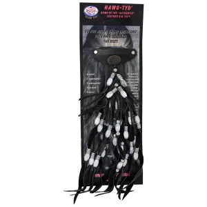 HTWhiteMarble "Hawg Tyd" The Authentic Leather Hair TYS - WhiteMarble Beads