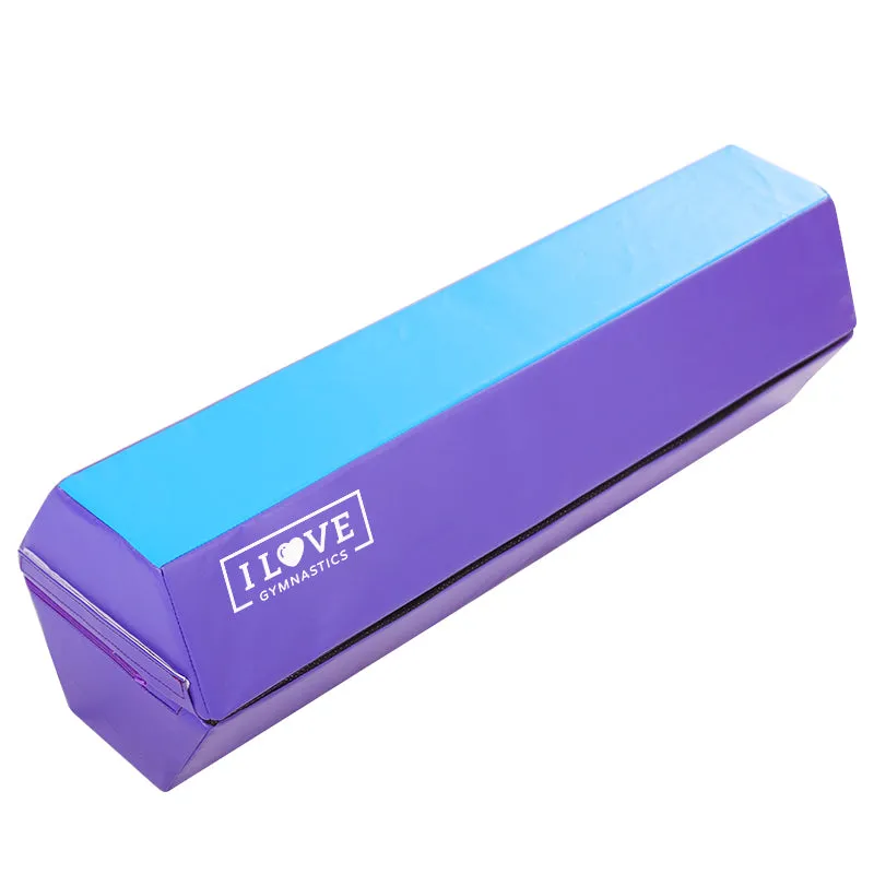 I Love Gymnastics Balance Beam & Mat | Pink, Blue & Purple