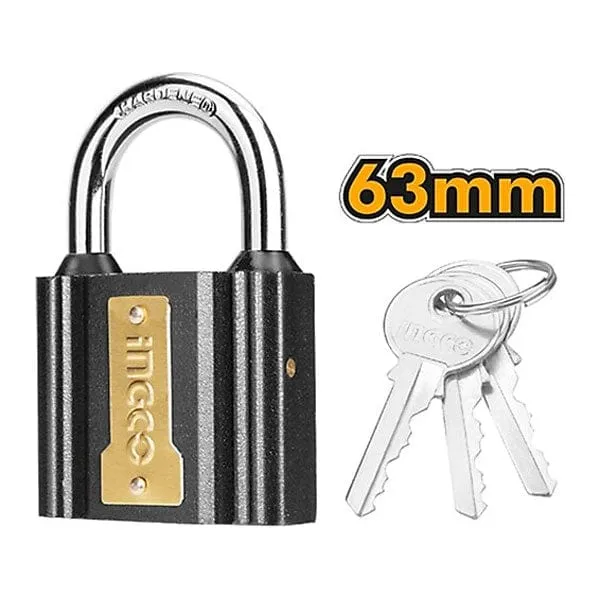 Ingco Iron Padlock with Brass Lock Cylinder