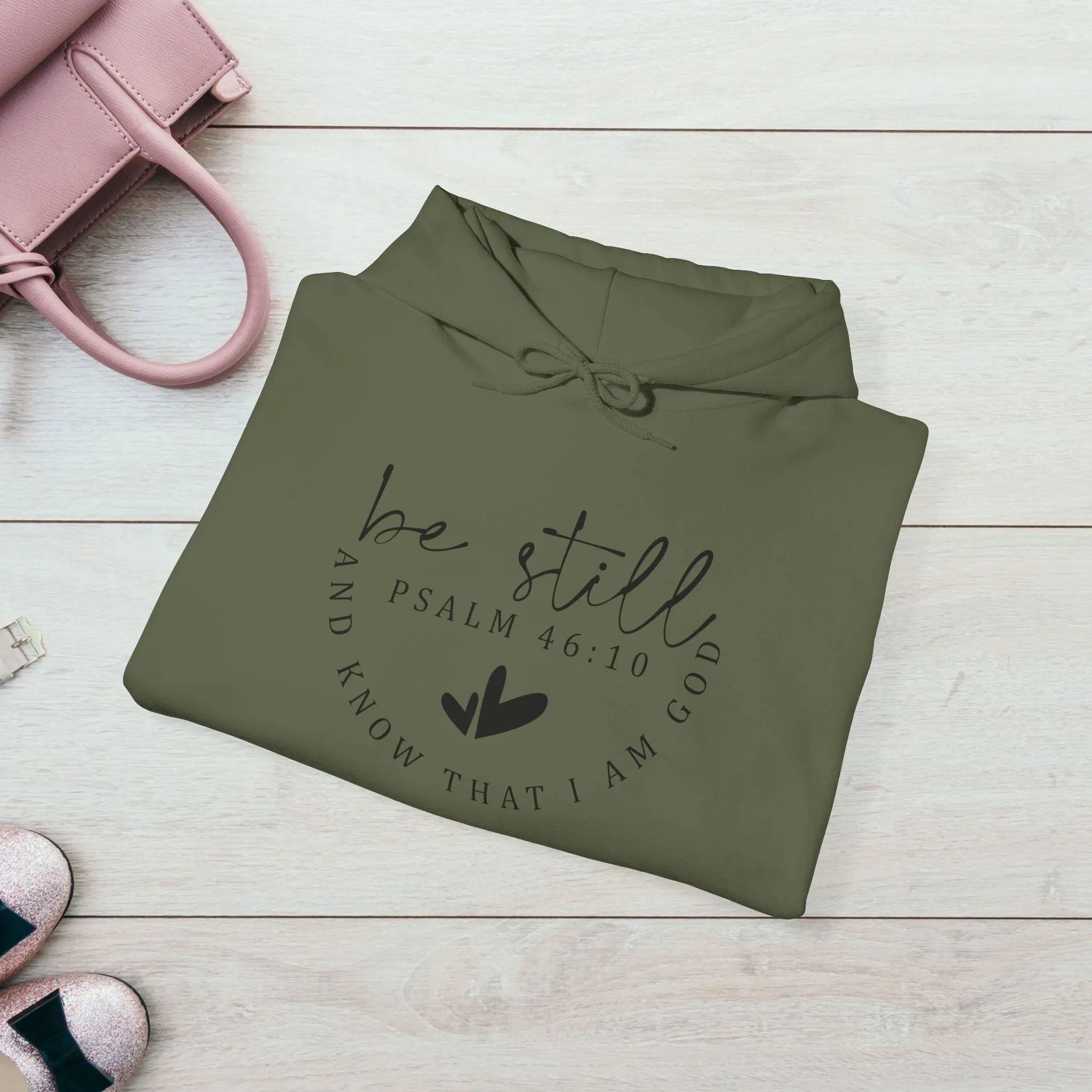 Inspirational Hoodie - Be Still Psalm 46:10 Heavy Blend Sweatshirt