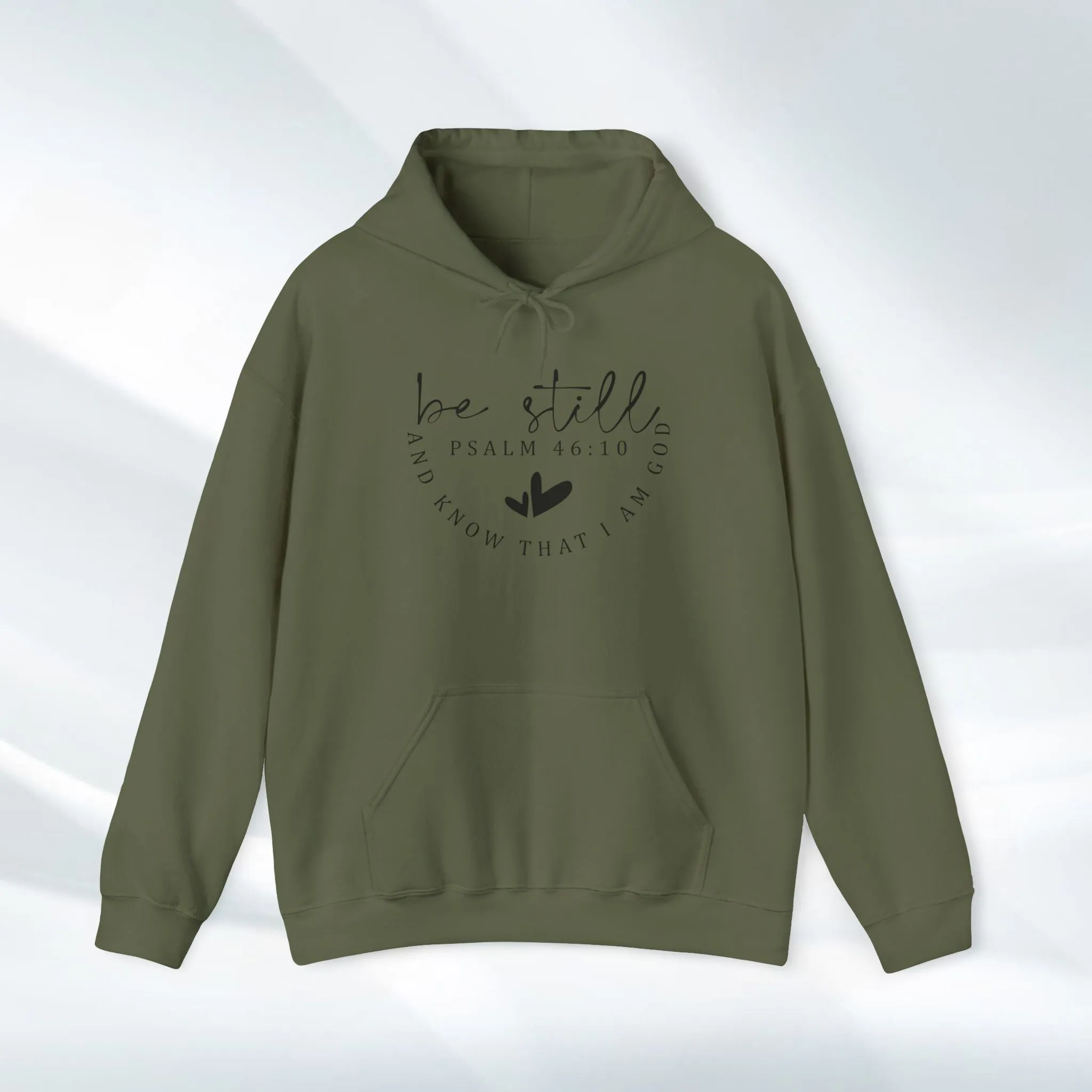 Inspirational Hoodie - Be Still Psalm 46:10 Heavy Blend Sweatshirt