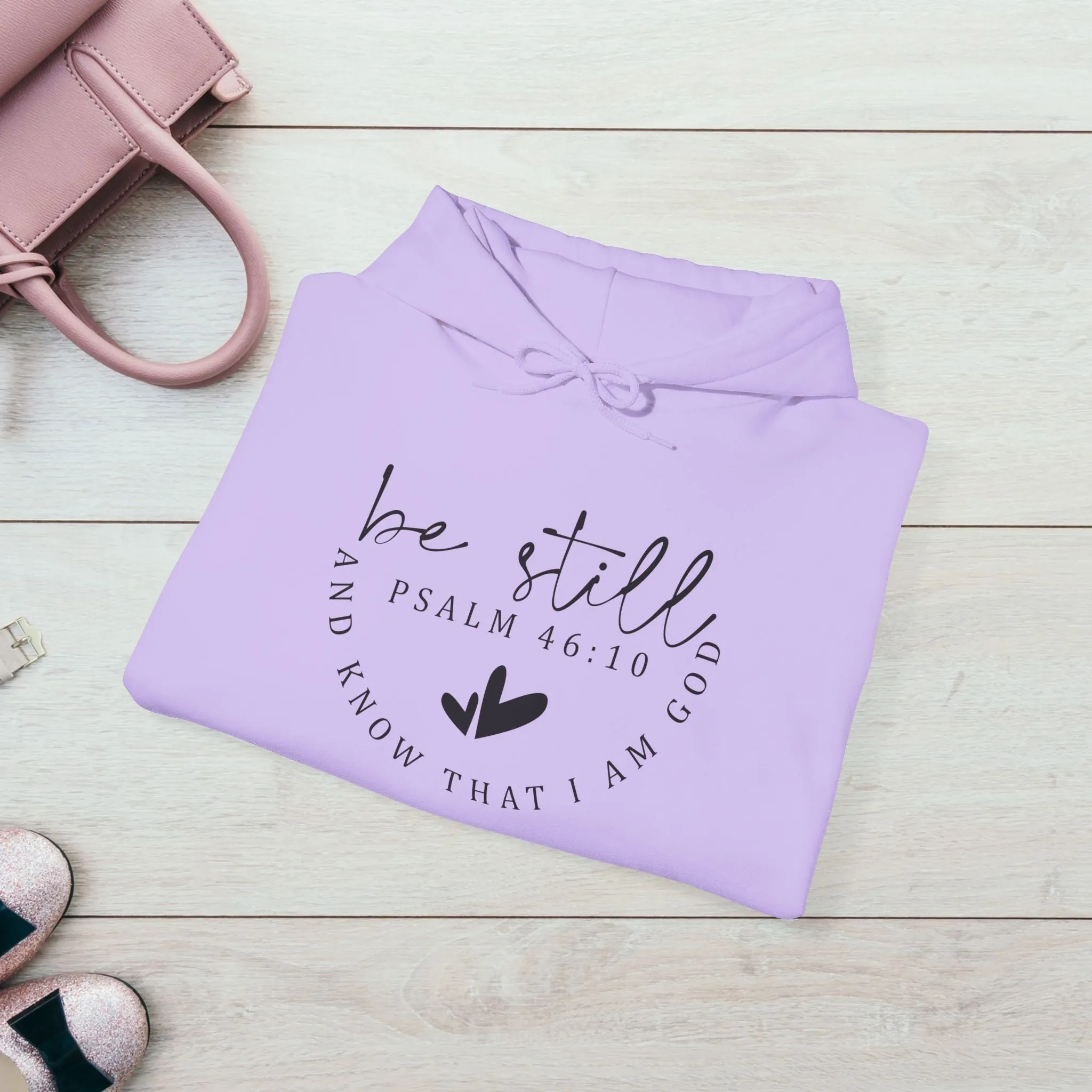 Inspirational Hoodie - Be Still Psalm 46:10 Heavy Blend Sweatshirt