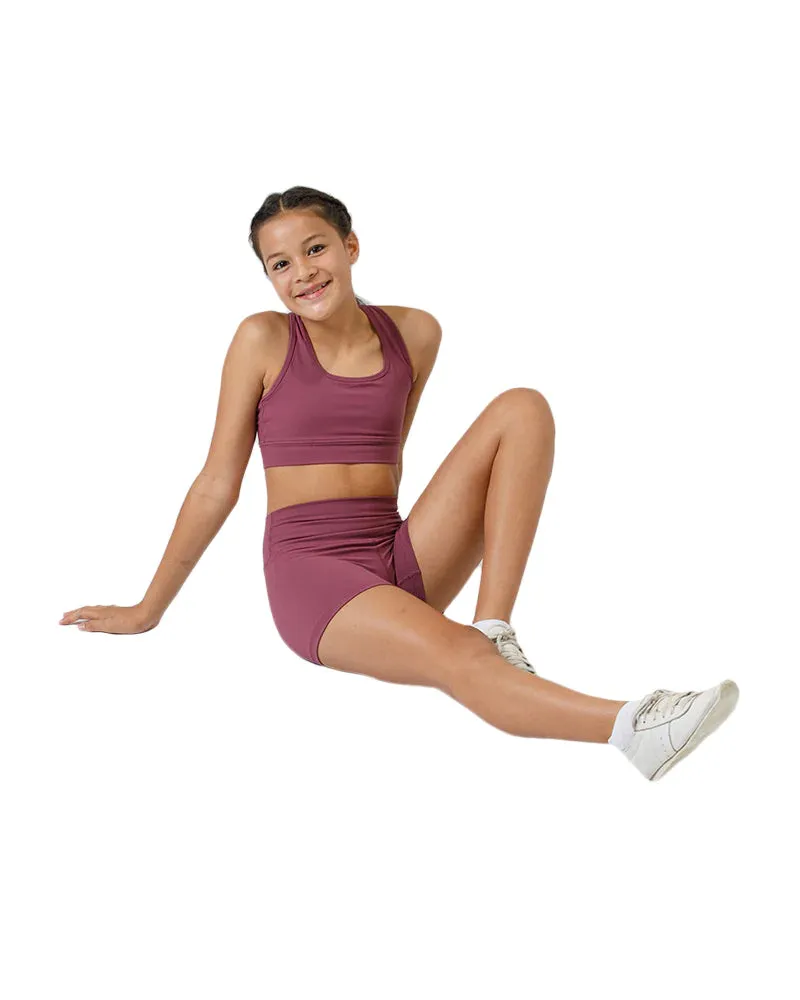 Kids Racer Crop - Merlot