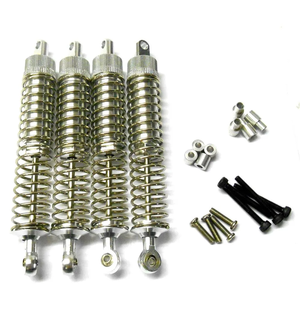 L400 1/10 Scale Buggy Alloy Adjustable Shock Absorbers Dampers 105mm Silver x 4