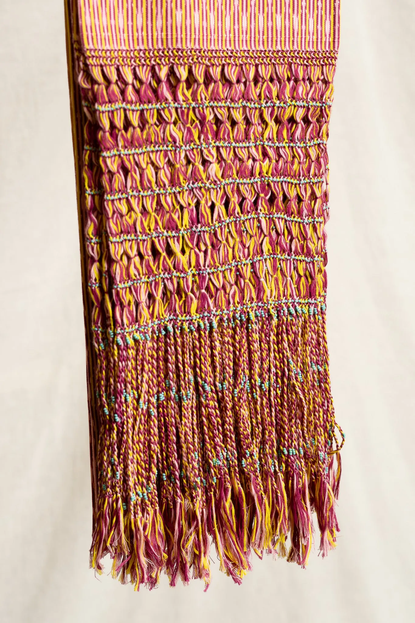Large Beaded Rebozo - Mandarin