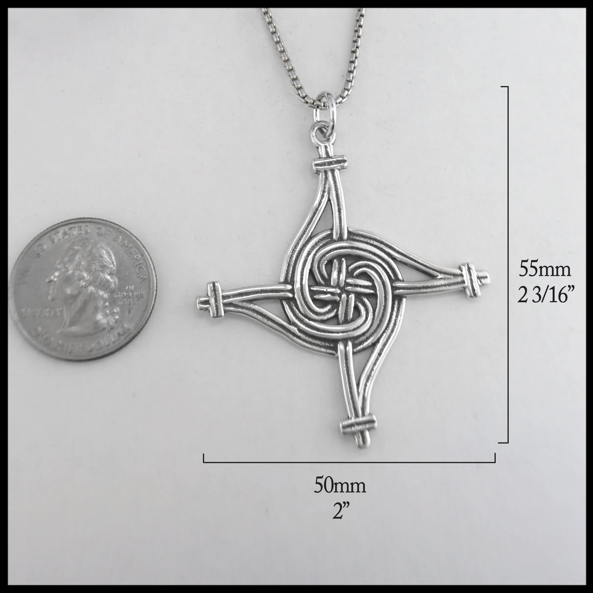 Large St. Brigid Cross in Silver