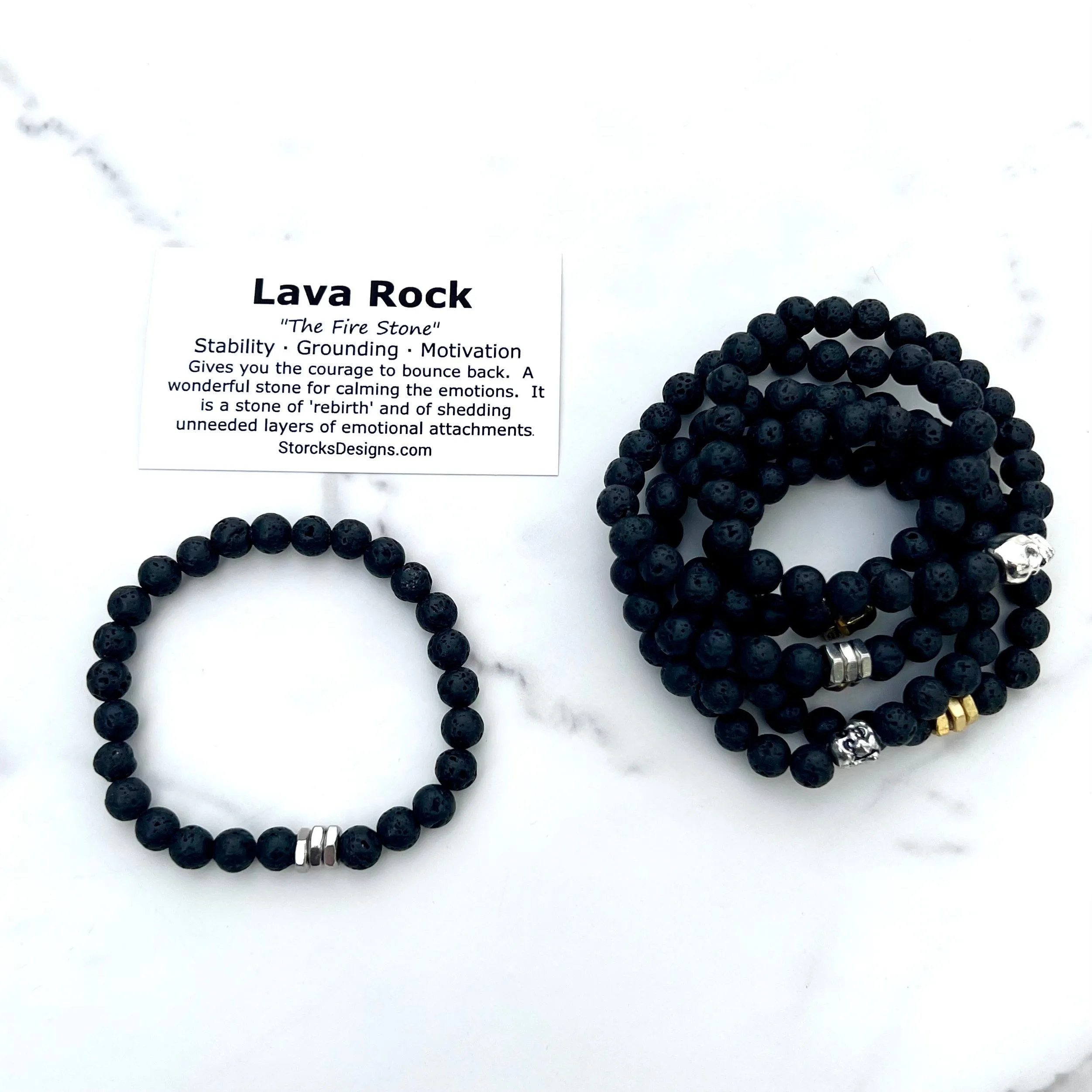 Lava Rock 8mm Stone Diffuser Beaded Bracelet