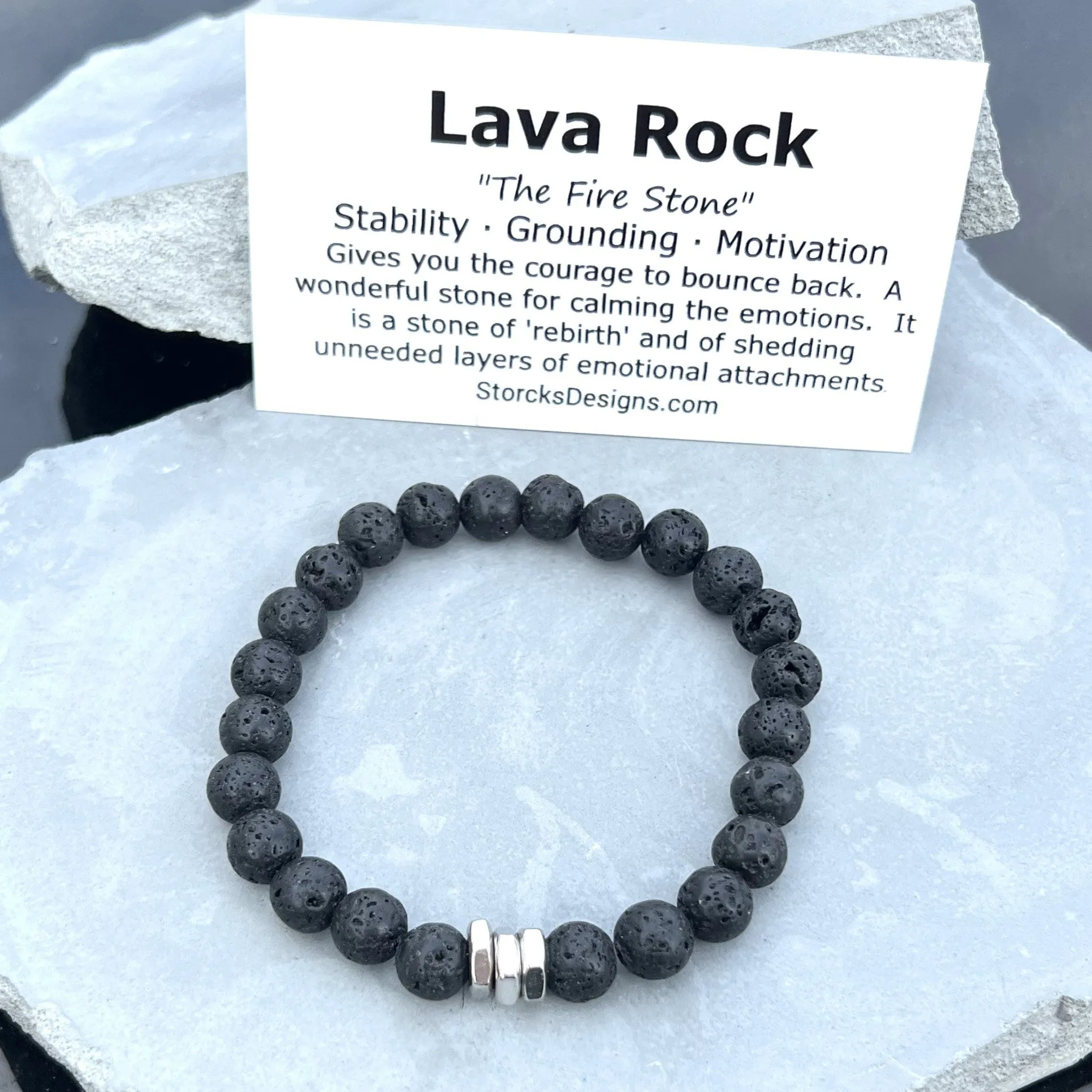 Lava Rock 8mm Stone Diffuser Beaded Bracelet