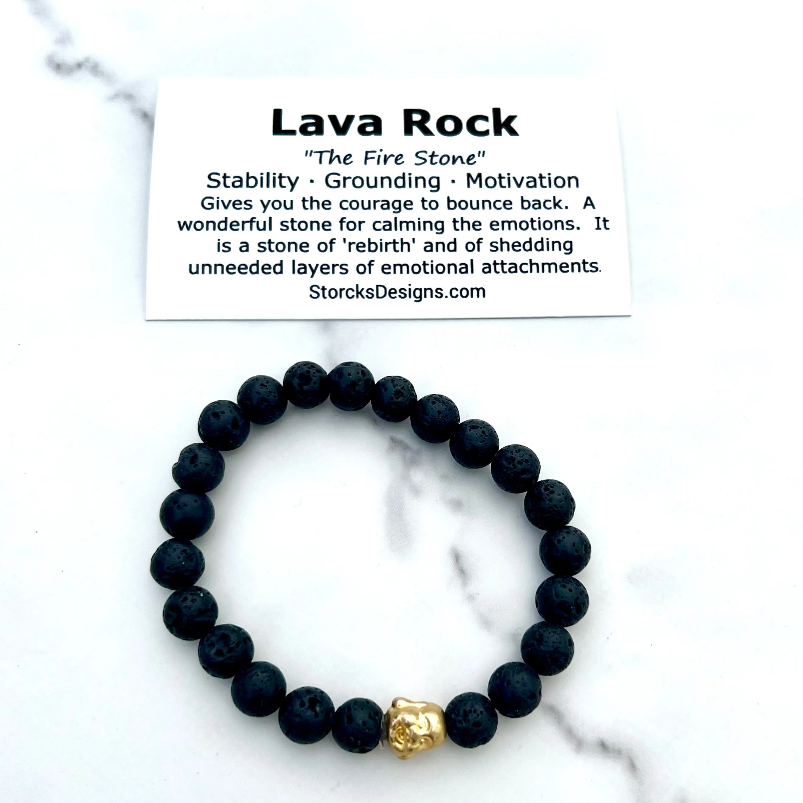 Lava Rock 8mm Stone Diffuser Beaded Bracelet