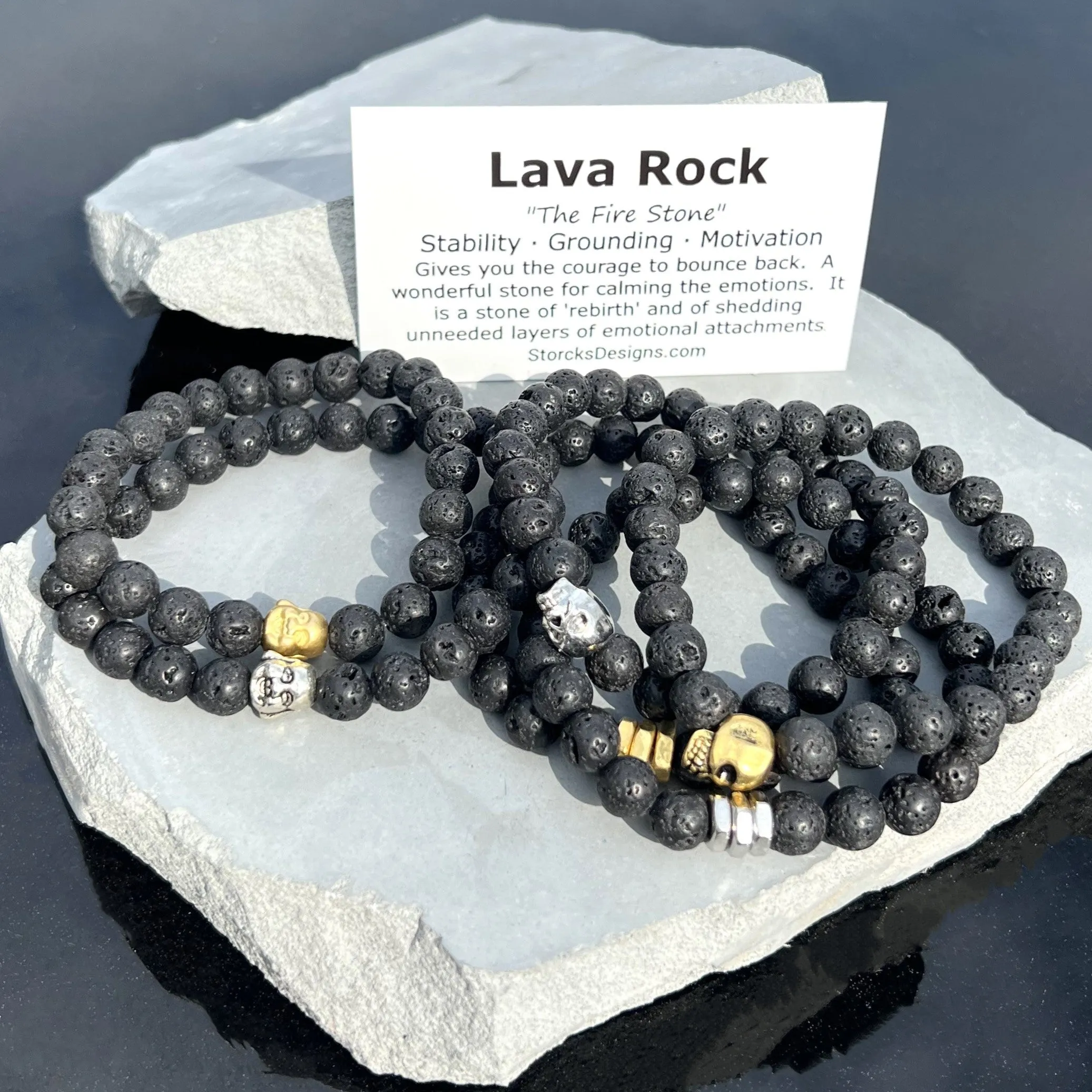 Lava Rock 8mm Stone Diffuser Beaded Bracelet