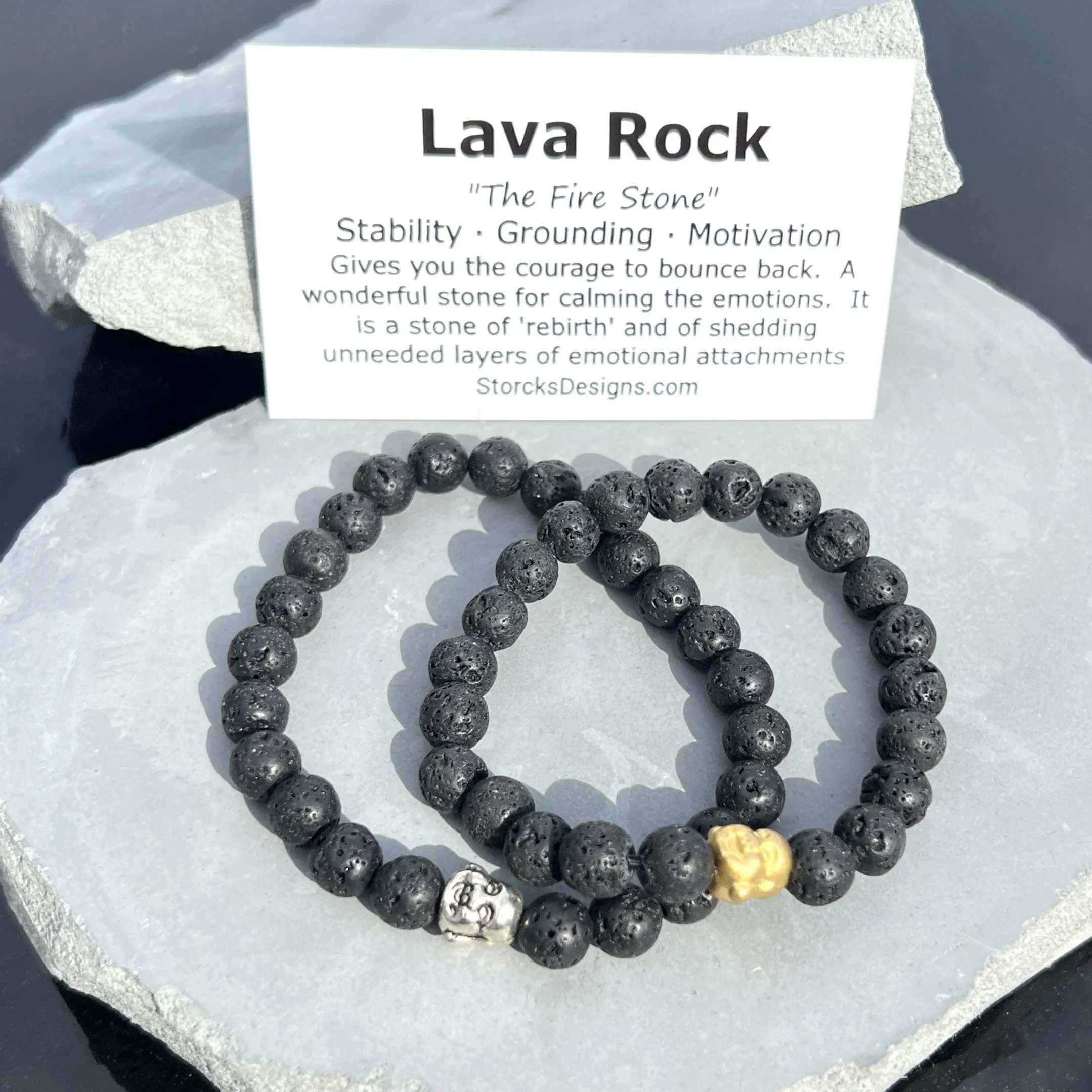 Lava Rock 8mm Stone Diffuser Beaded Bracelet