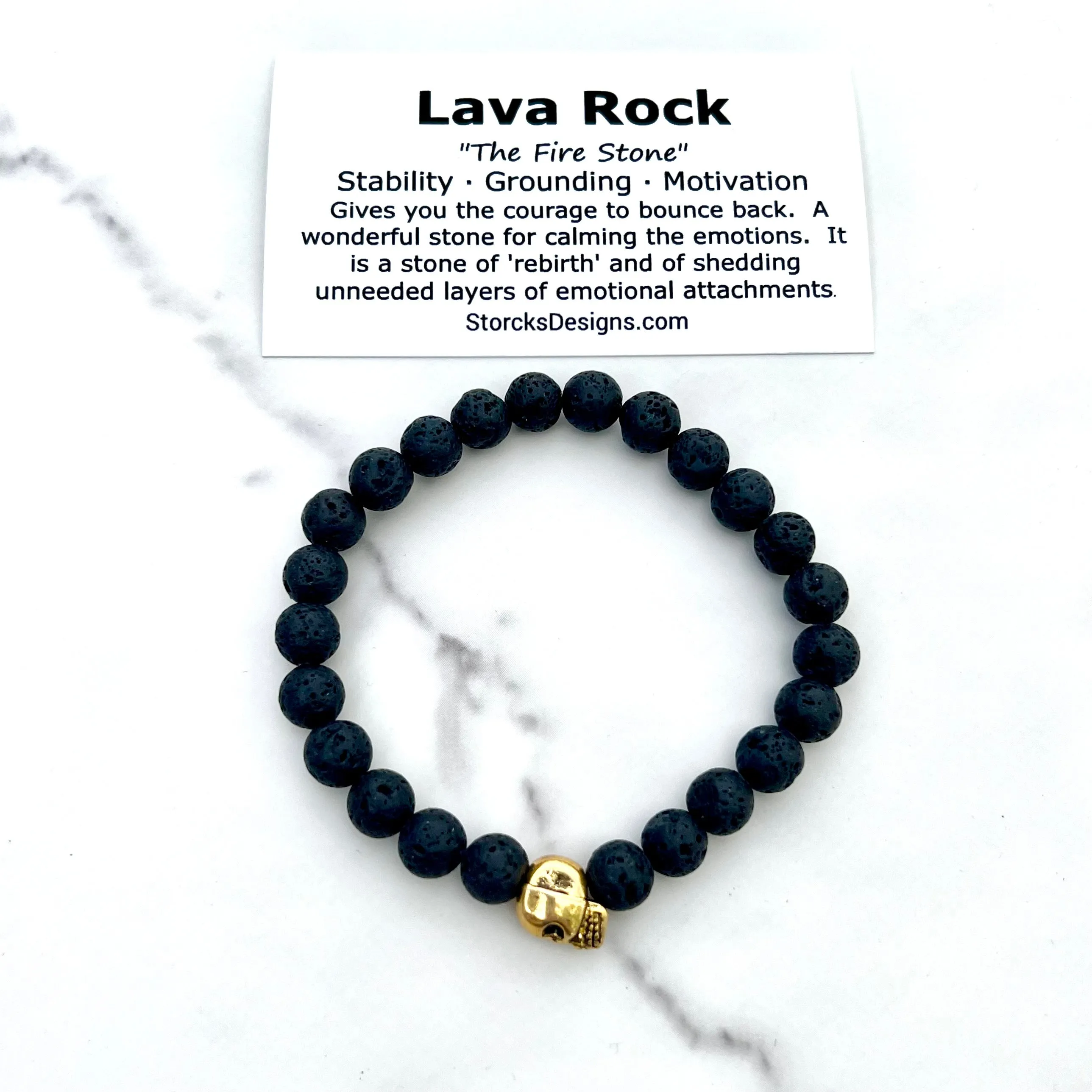 Lava Rock 8mm Stone Diffuser Beaded Bracelet