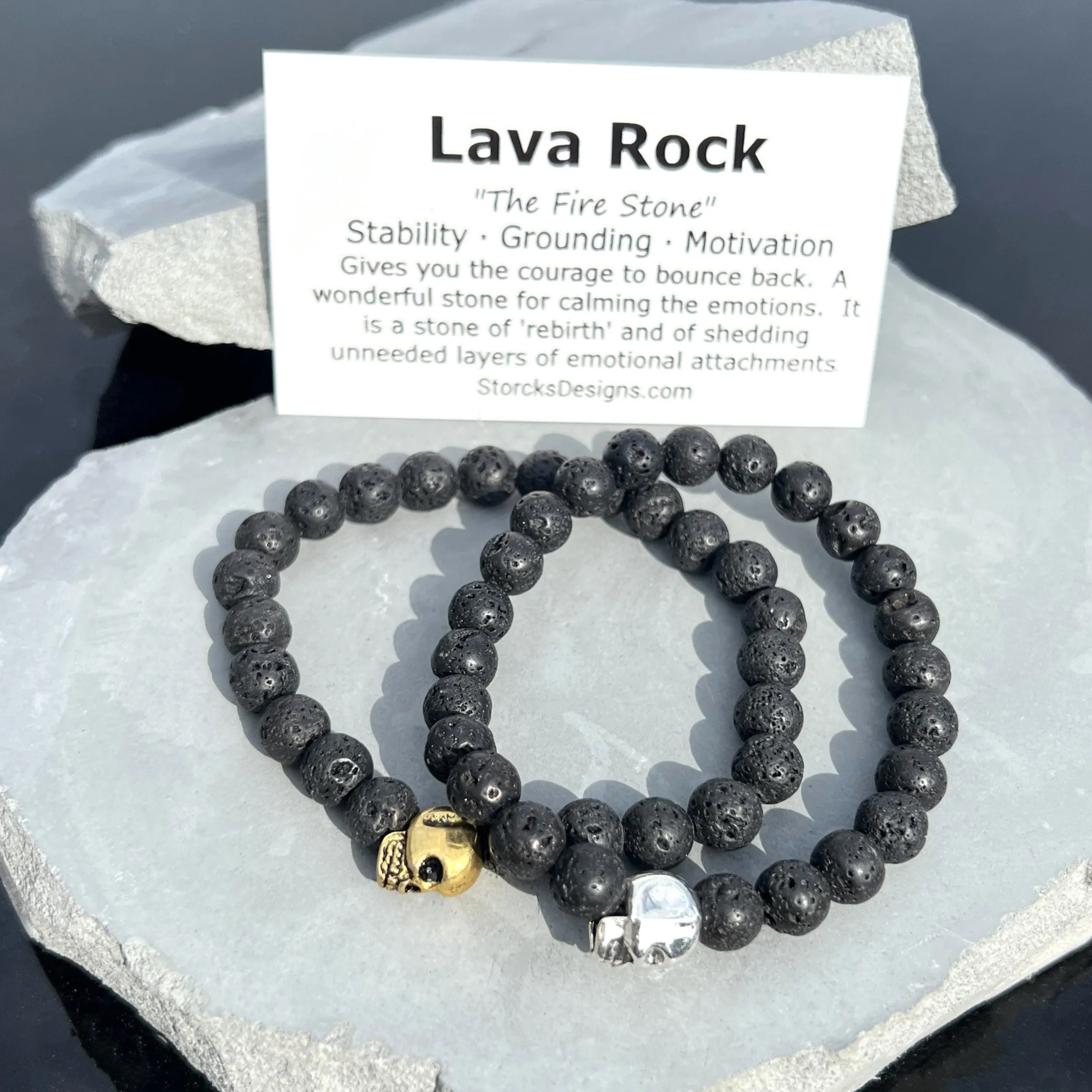 Lava Rock 8mm Stone Diffuser Beaded Bracelet