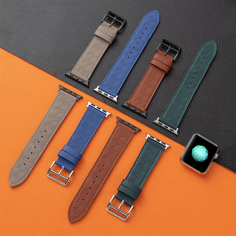 Leather Band for Apple Watch with Dotted Pattern