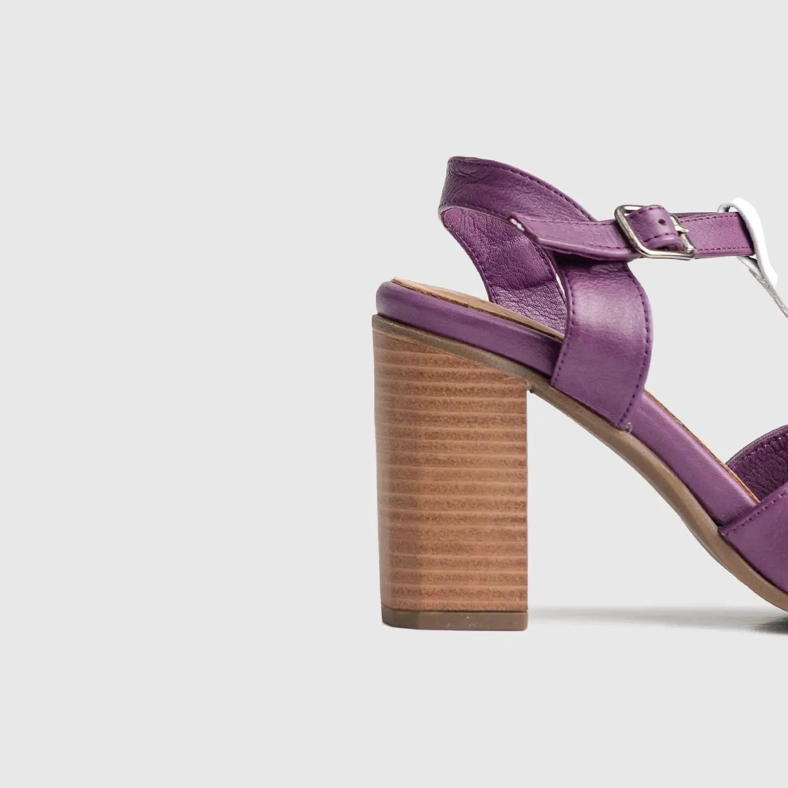 Leather Comfort High Heel Sandal Purple/White 7106