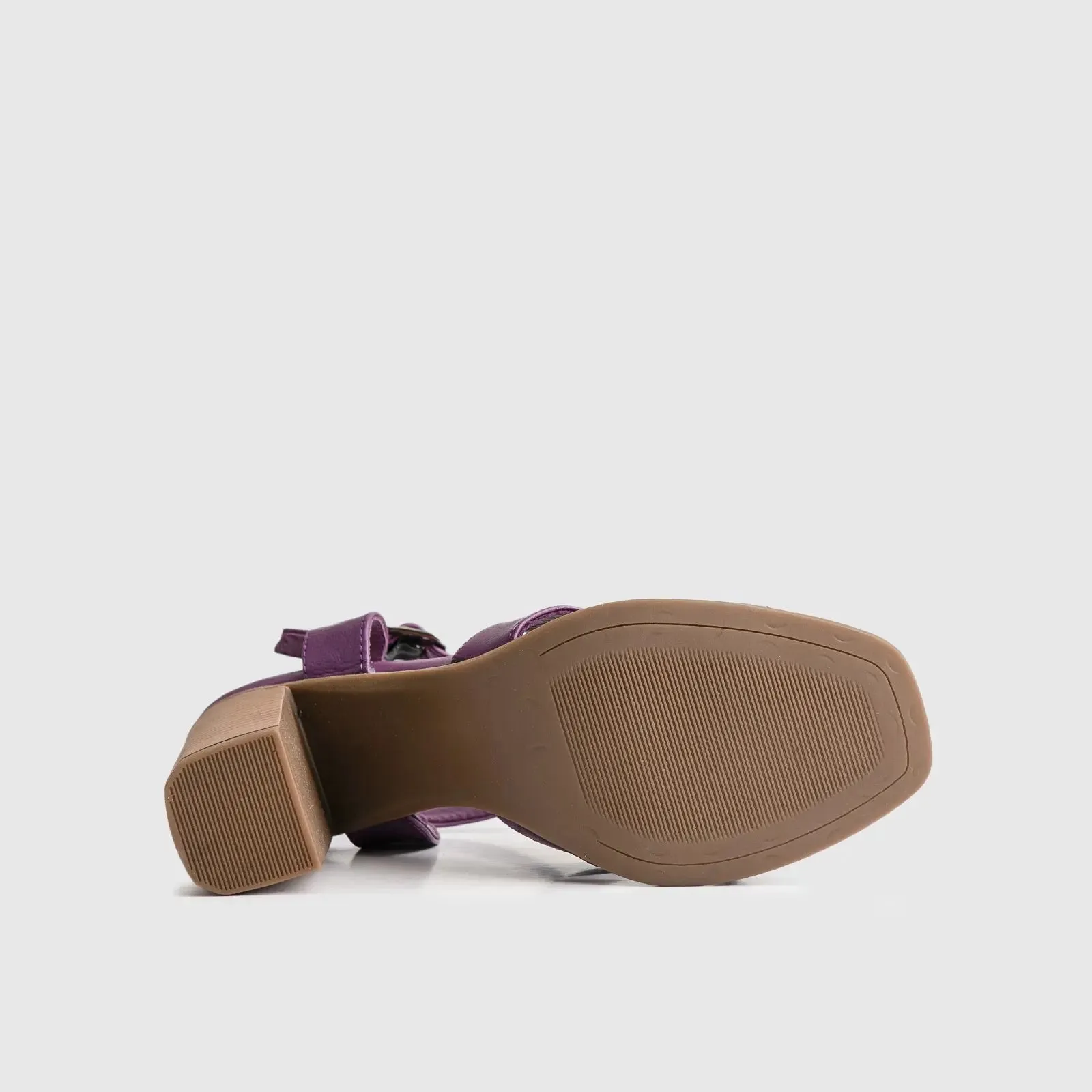 Leather Comfort High Heel Sandal Purple/White 7106